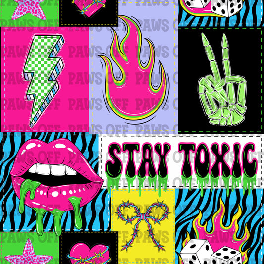 Stay Toxic Seamless PNG