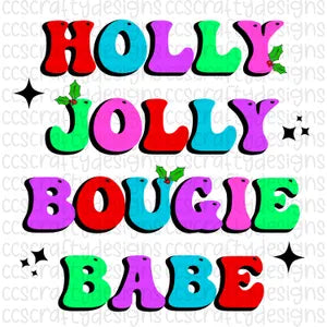 Holly Jolly Bougie Babe Retro Christmas