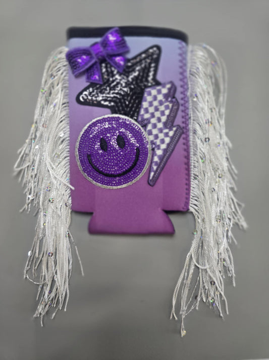 Glam Fringe Koozie – Sparkle, Smiles, and Sass - Slim Can