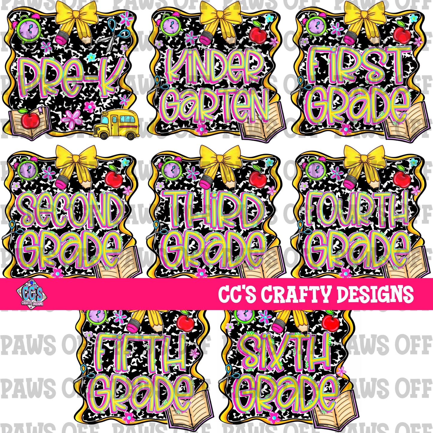 Back to School PNG Bundle PreK to 6th Grade