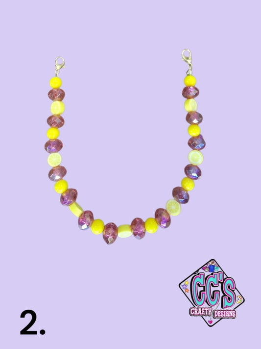 Lemon and Pink Beaded Trucker Hat Chain