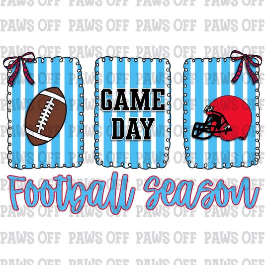 Blue Red & White Game Day Football Season PNG
