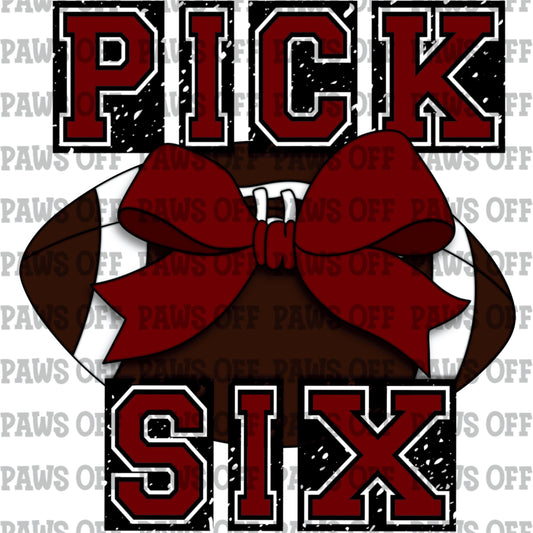 Pick Six Football Maroon PNG