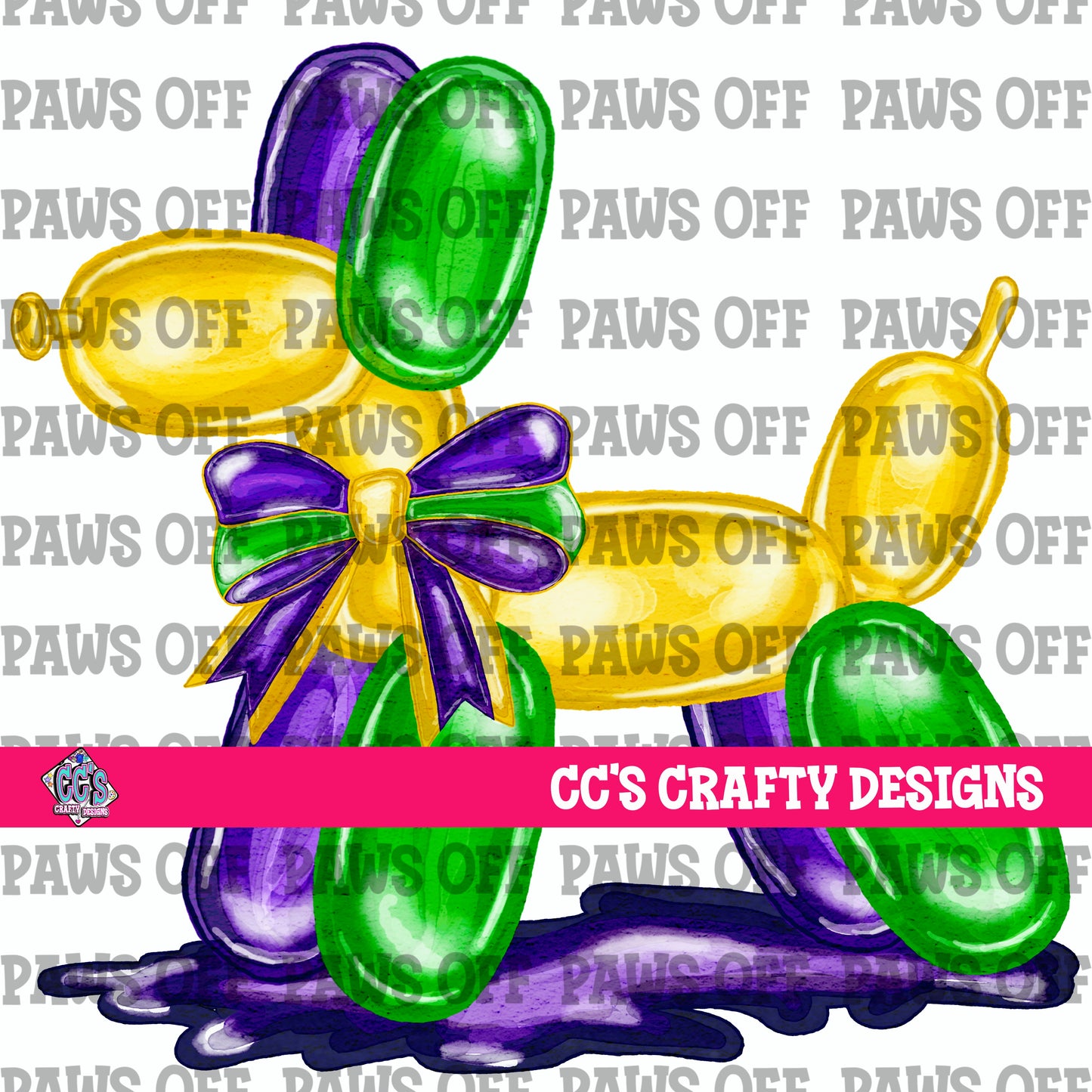 Mardi Gras Balloon Dog PNG