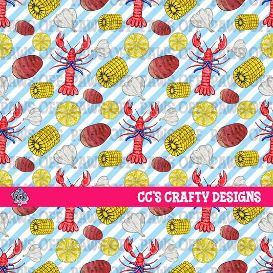 Crawfish Boil Seamless PNG