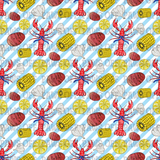 Crawfish Boil Seamless PNG