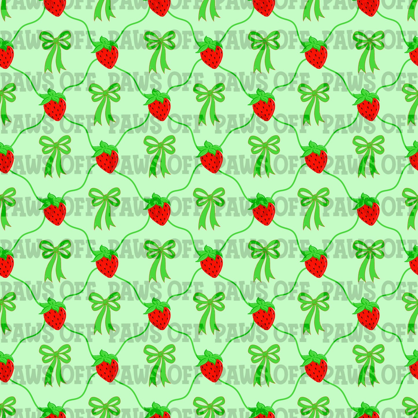 Strawberry Bow Seamless PNG