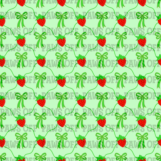 Strawberry Bow Seamless PNG