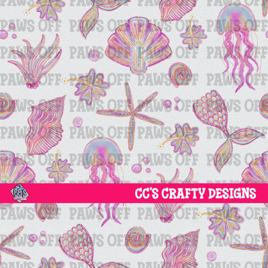 Vitamin Sea Watercolor Seamless PNG