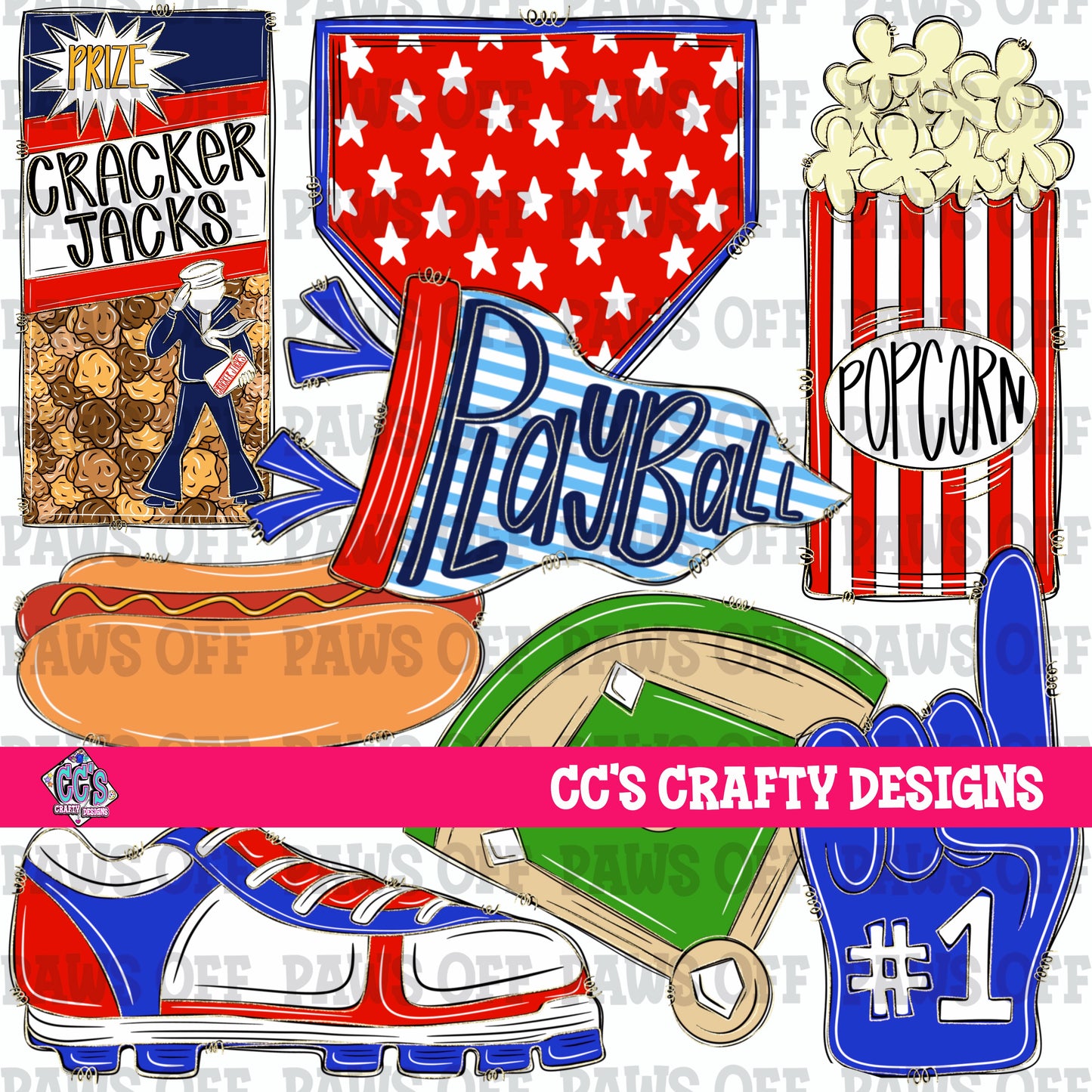 Playball Baseball Clipart Bundle PNG