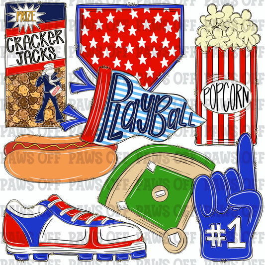 Playball Baseball Clipart Bundle PNG