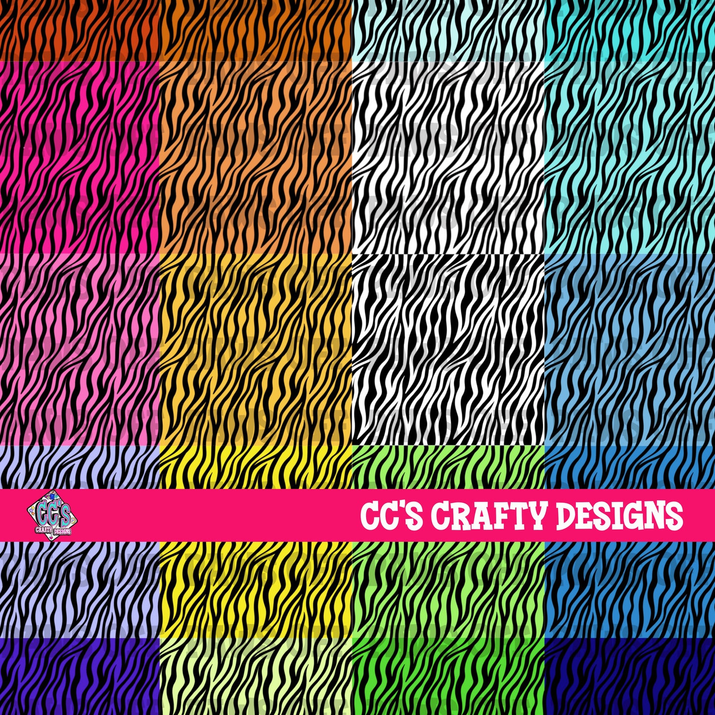 Zebra Pattern Seamless PNG Bundle