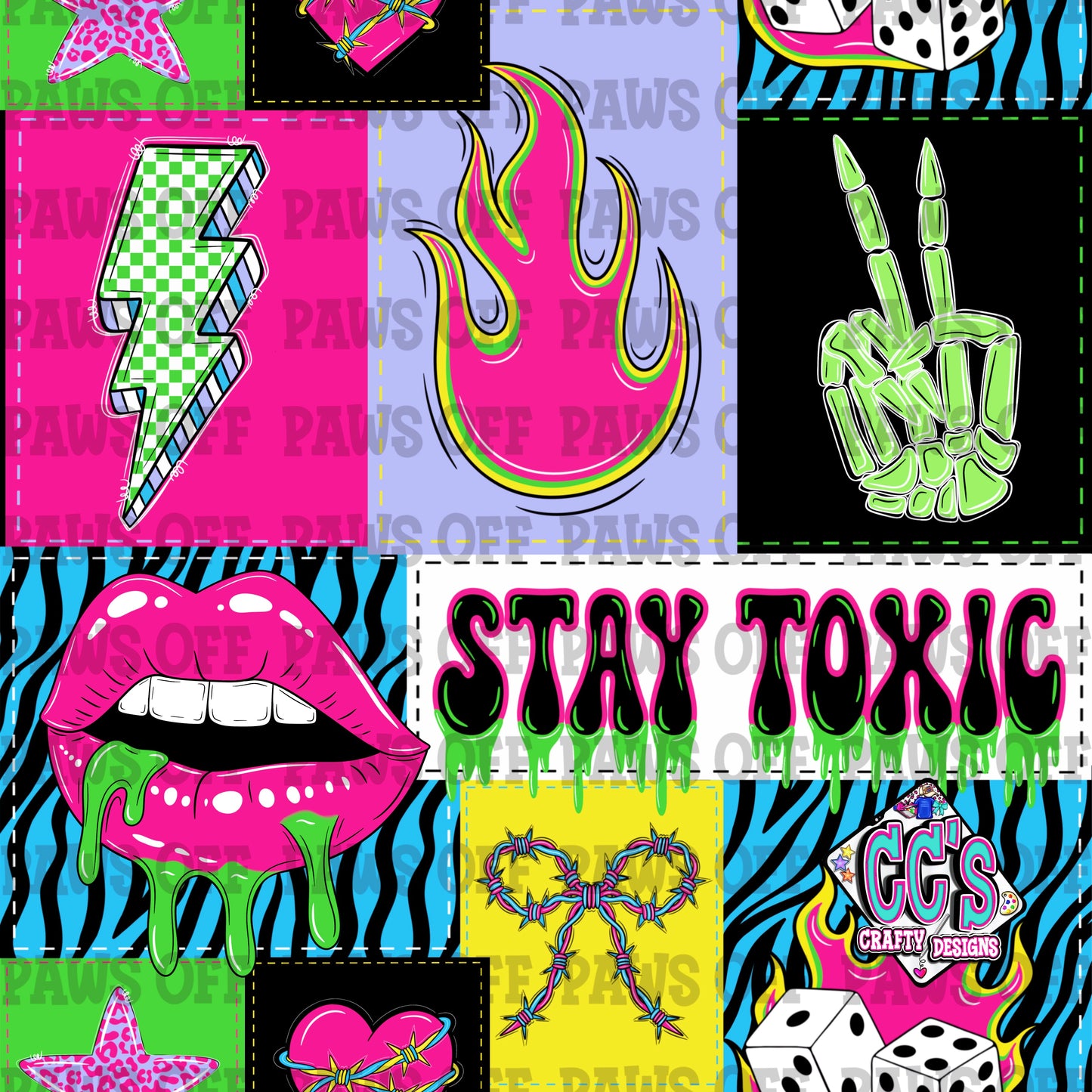 Stay Toxic Seamless PNG