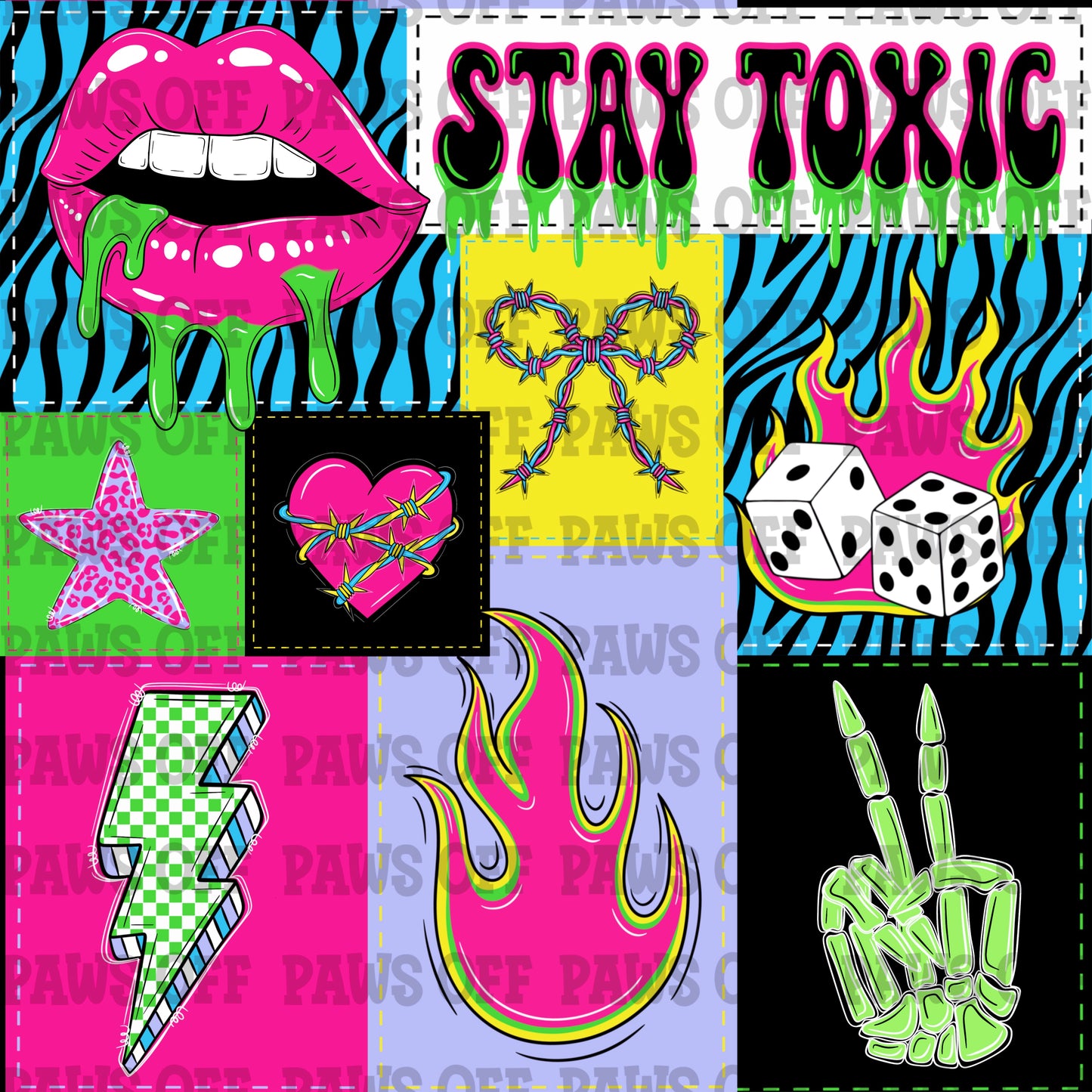 Stay Toxic Seamless PNG