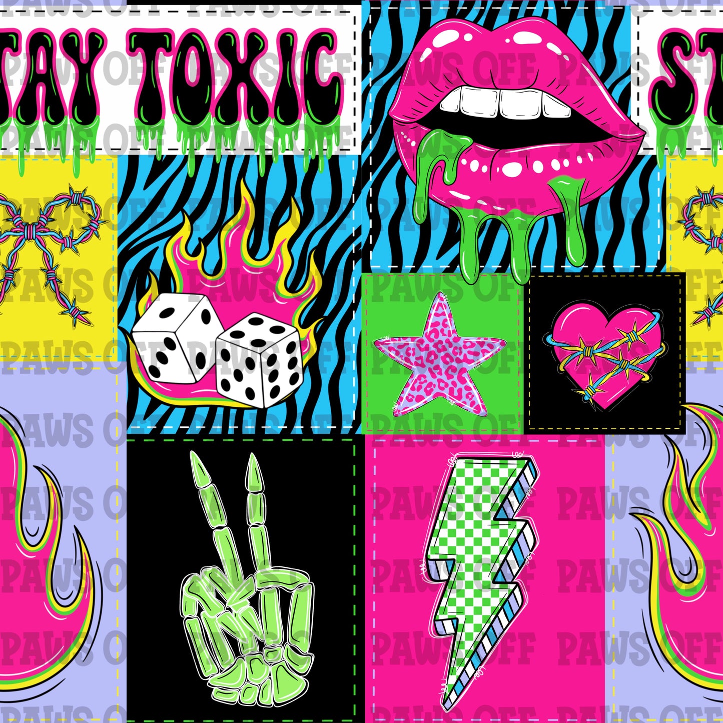 Stay Toxic Seamless PNG