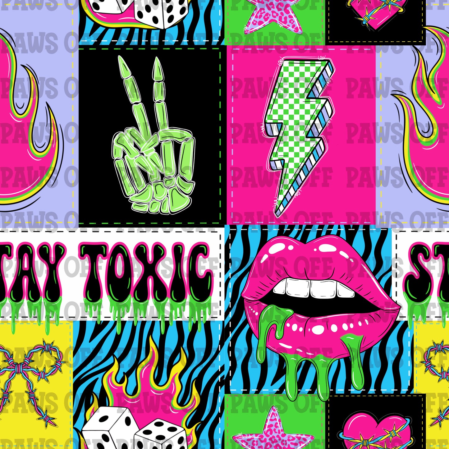 Stay Toxic Seamless PNG