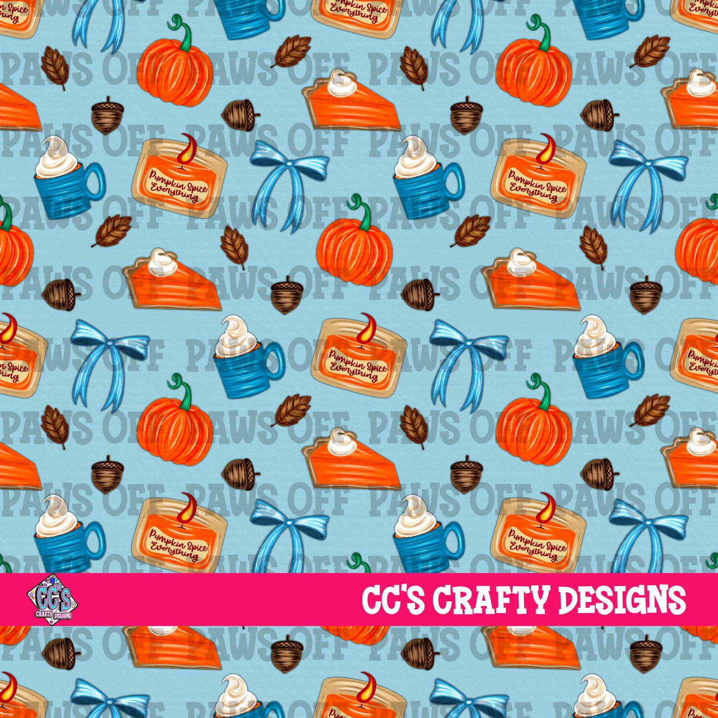 Pumpkin Spice Everything Seamless Pattern PNG