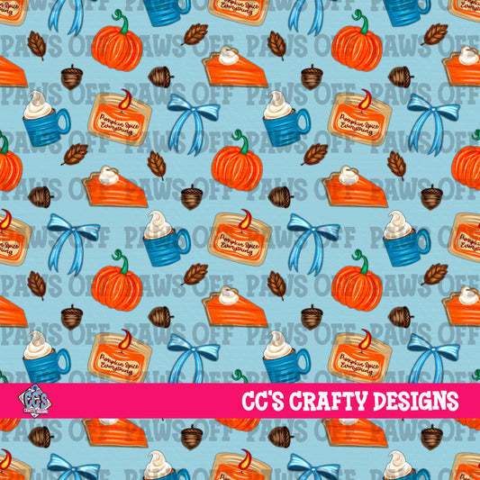Pumpkin Spice Everything Seamless Pattern PNG