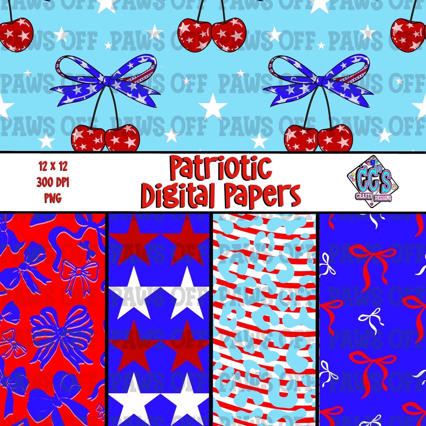 Patriotic Digital Paper Pack PNG