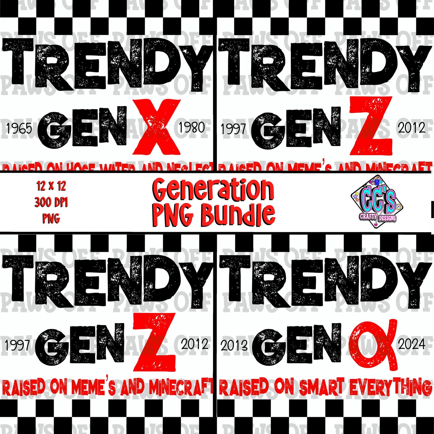 Trendy Gen X Y Z Alpha PNG Bundle