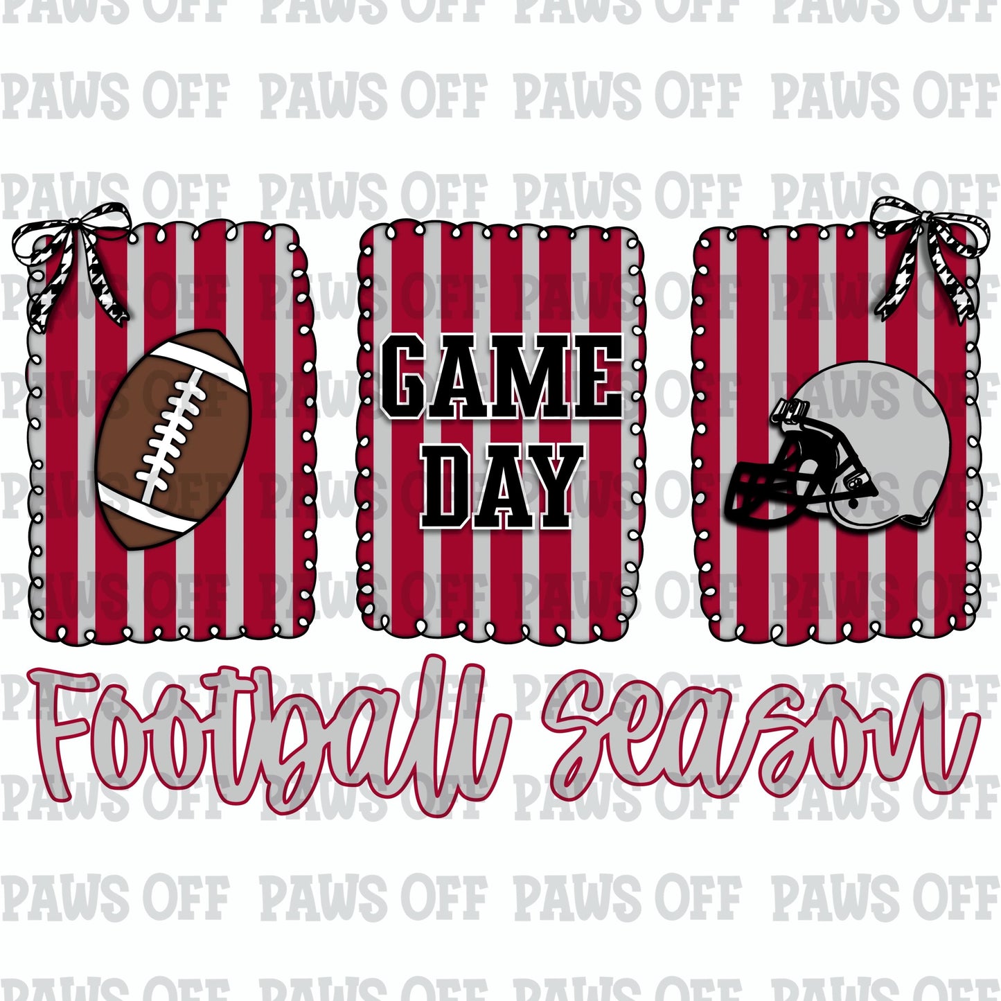Maroon Grey & White Game Day Football Season PNG