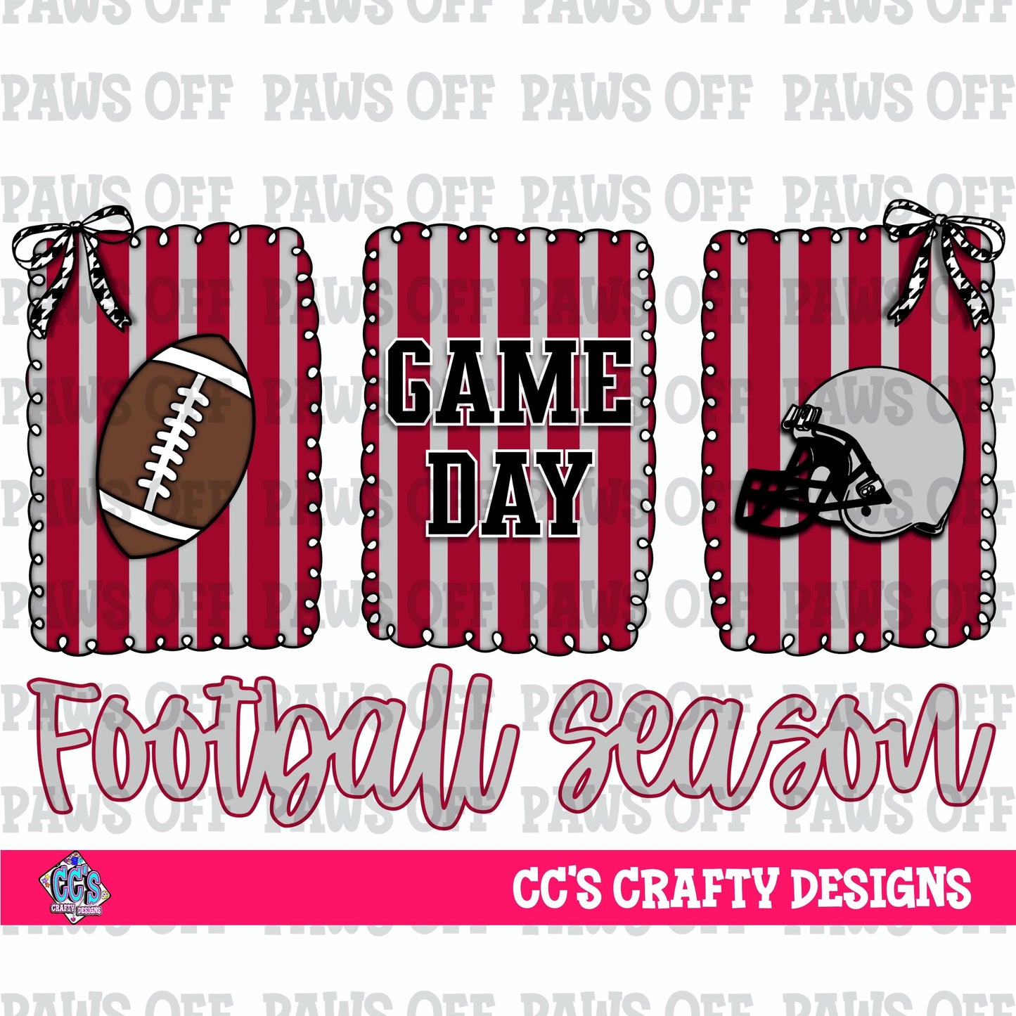 Maroon Grey & White Game Day Football Season PNG