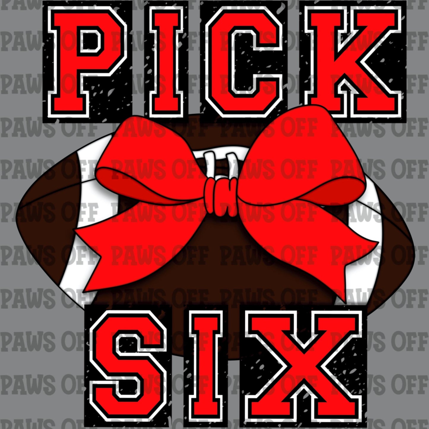 Pick Six Football Red PNG