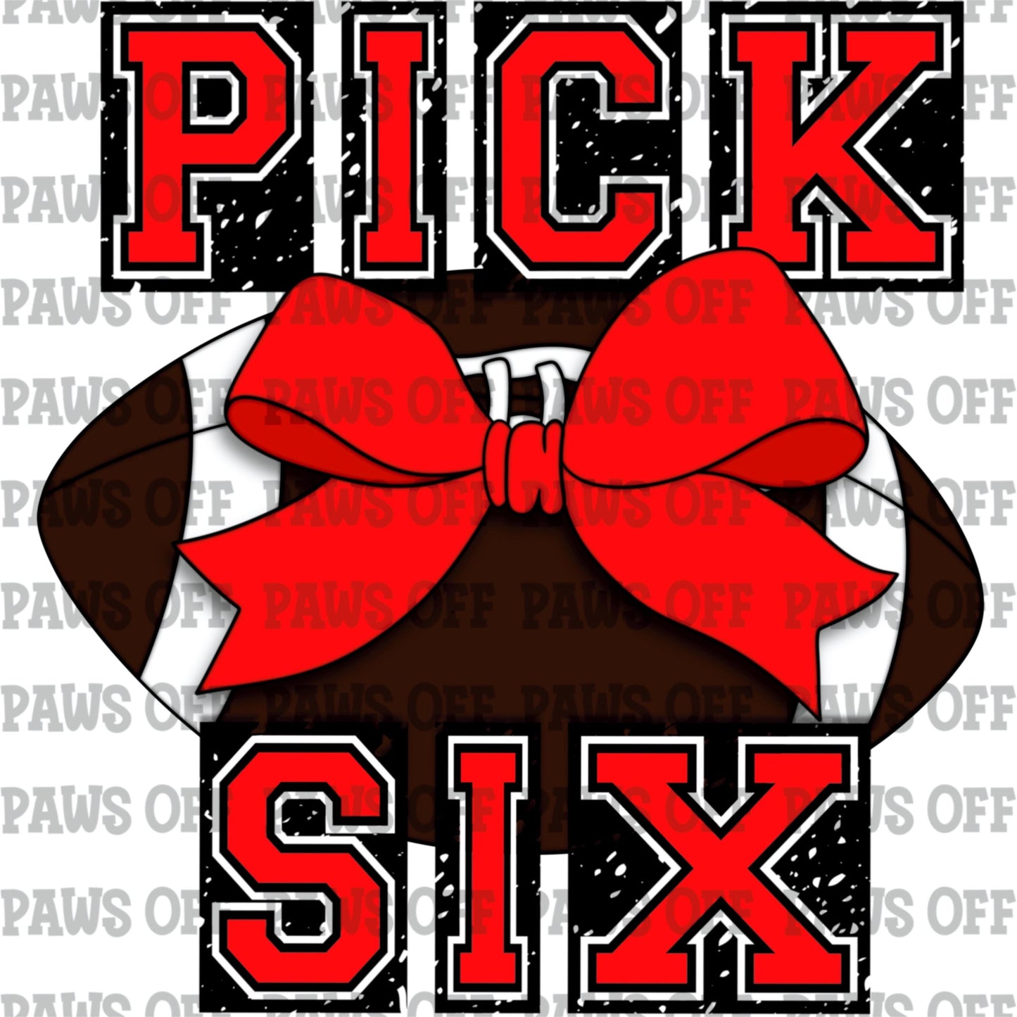 Pick Six Football Red PNG