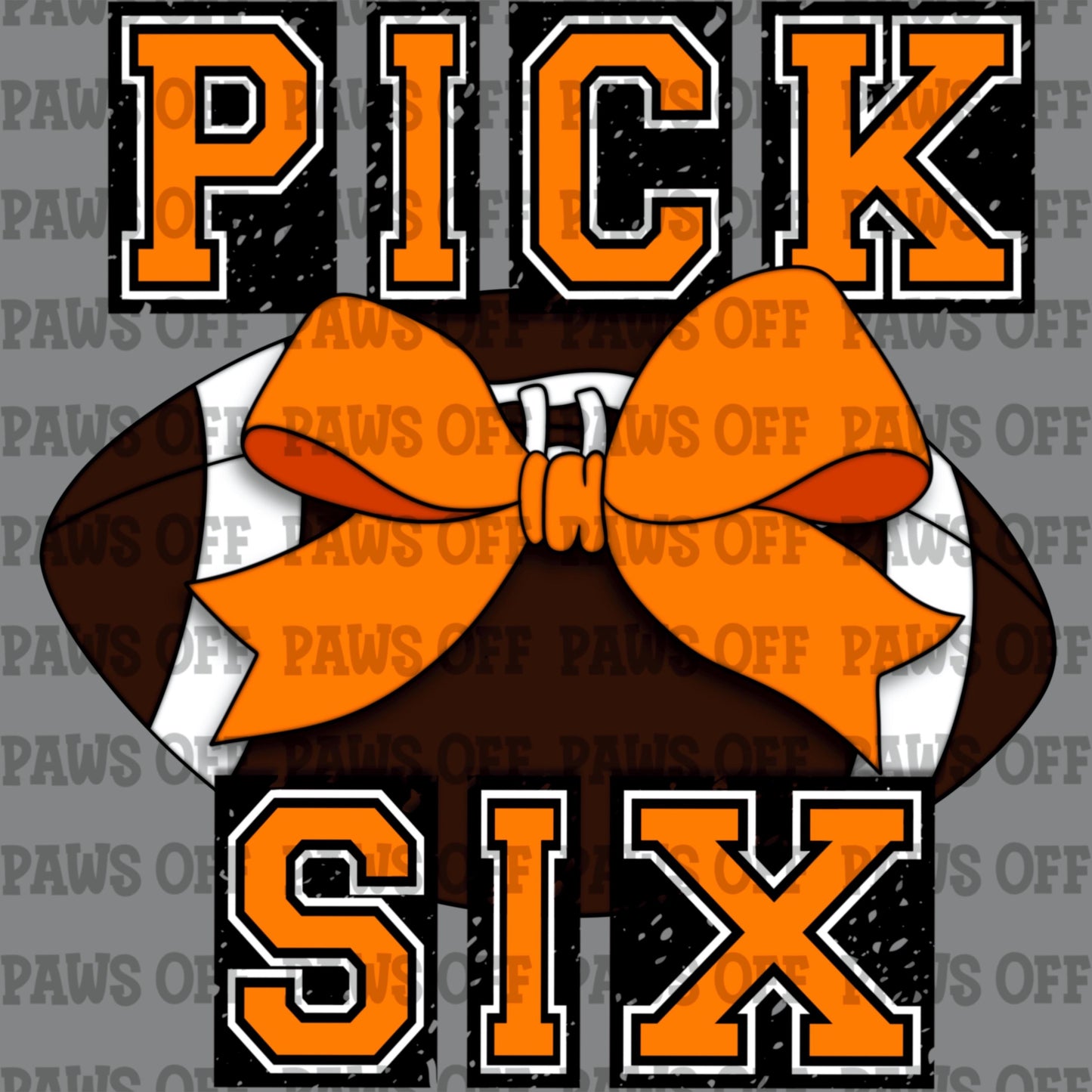 Pick Six Football Orange PNG