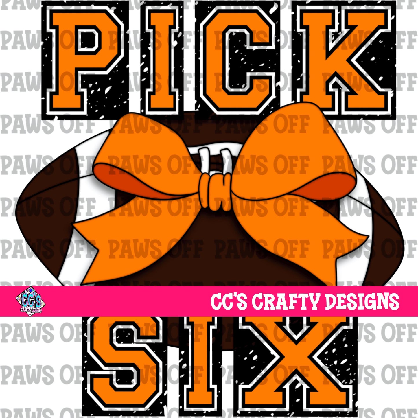 Pick Six Football Orange PNG