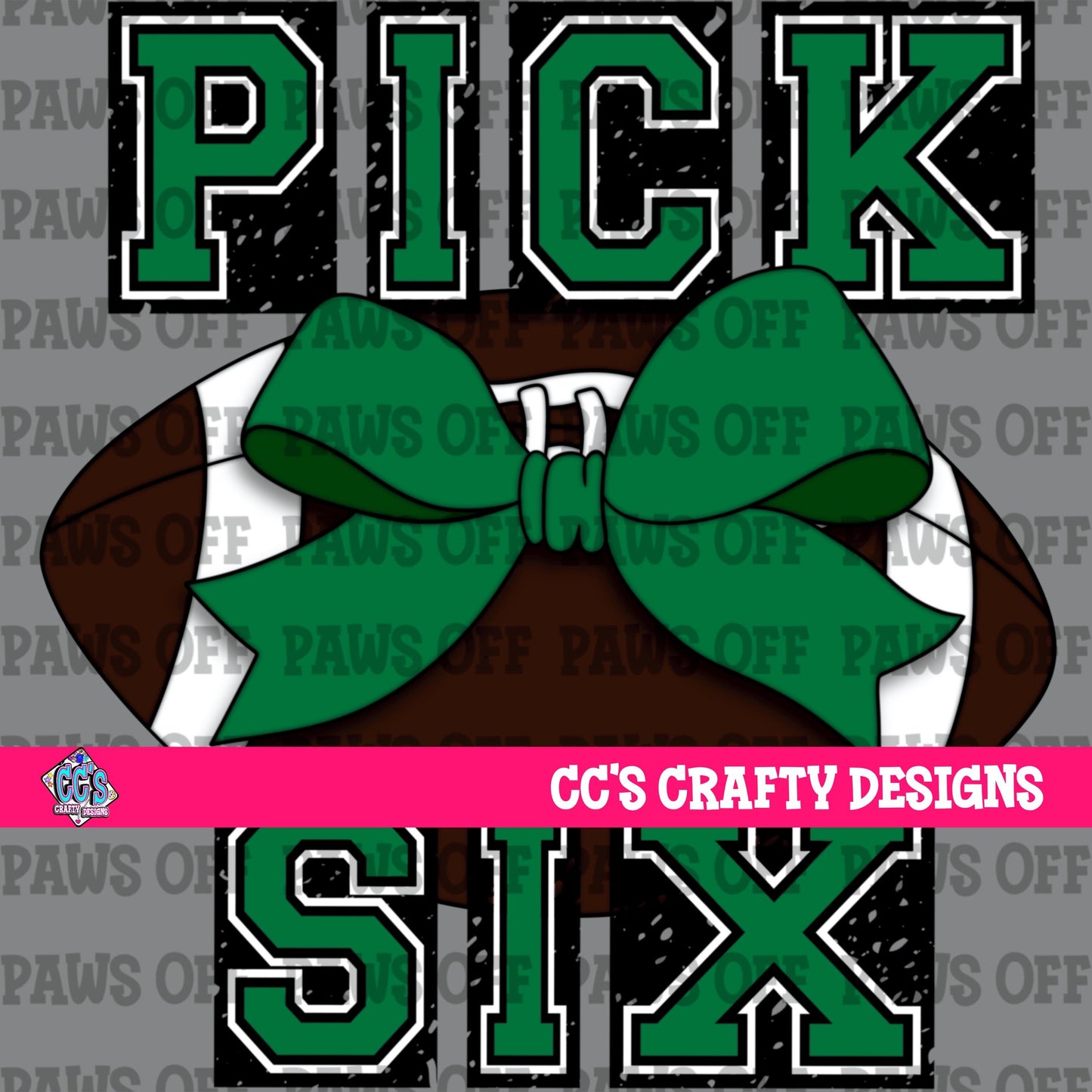 Pick Six Football Green PNG