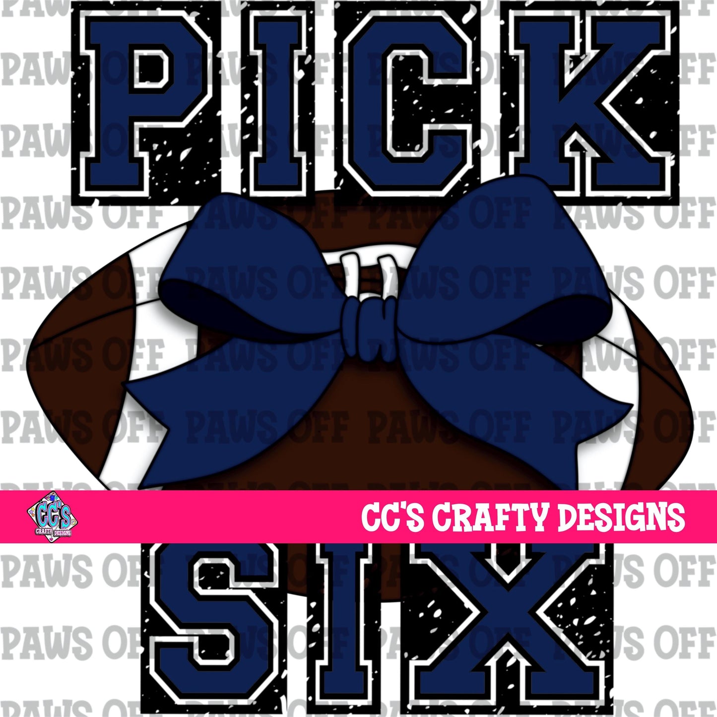 Pick Six Football Navy Blue PNG
