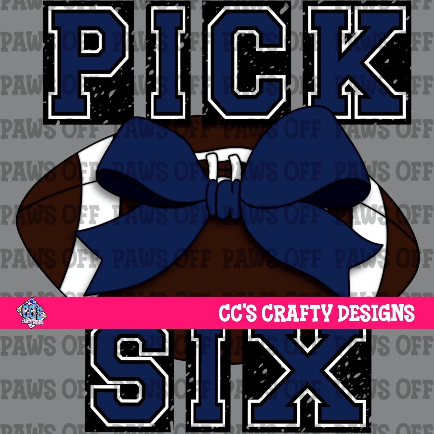 Pick Six Football Navy Blue PNG