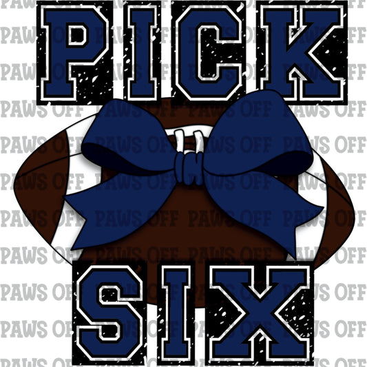 Pick Six Football Navy Blue PNG