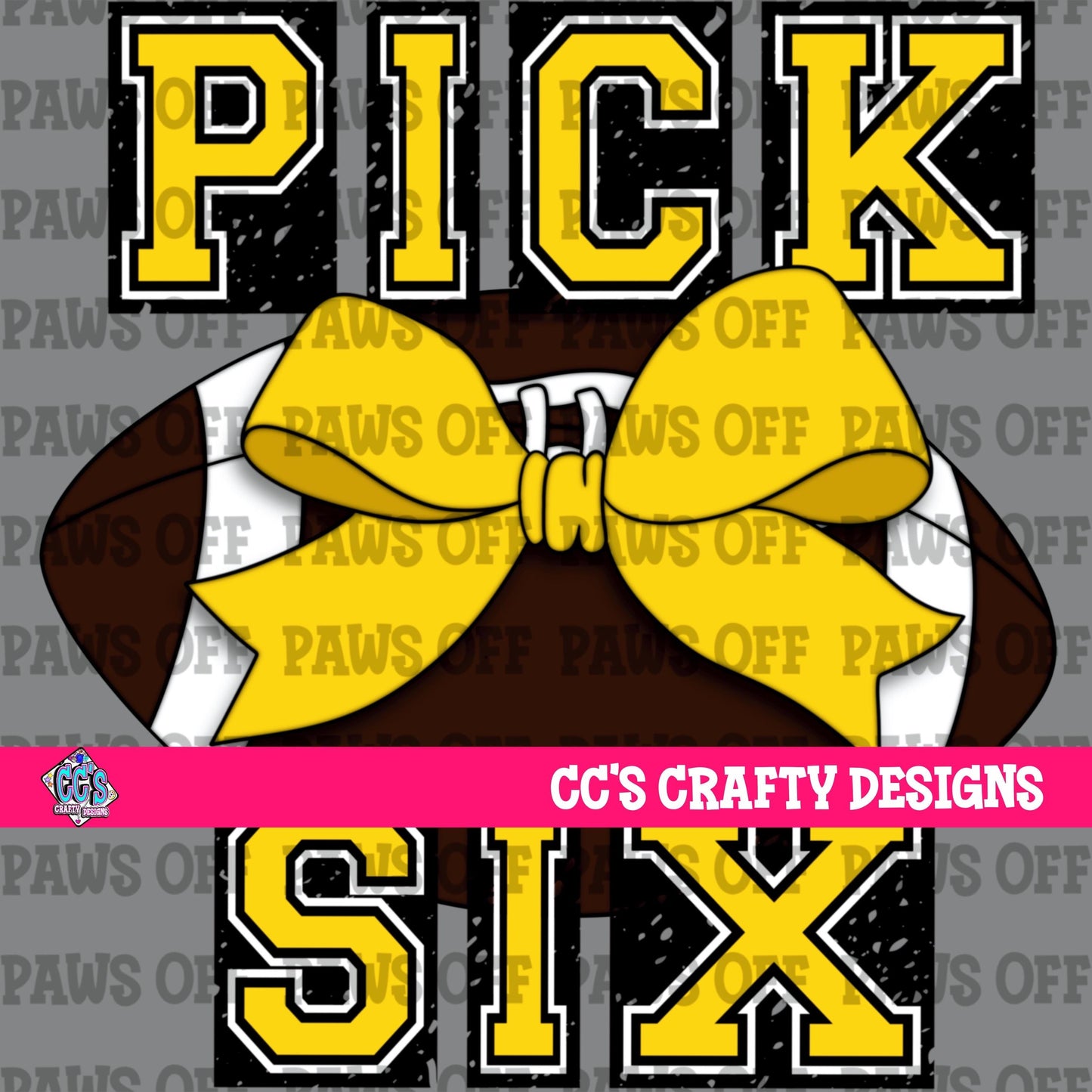Pick Six Football Yellow PNG