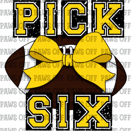 Pick Six Football Yellow PNG