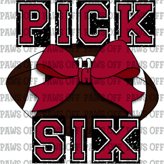 Pick Six Football Crimson PNG
