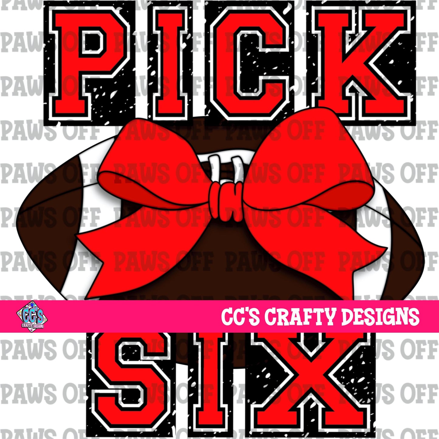 Pick Six Football Red PNG