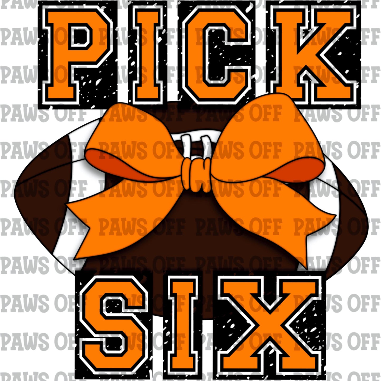 Pick Six Football Orange PNG