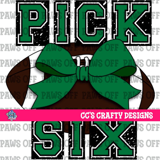 Pick Six Football Green PNG