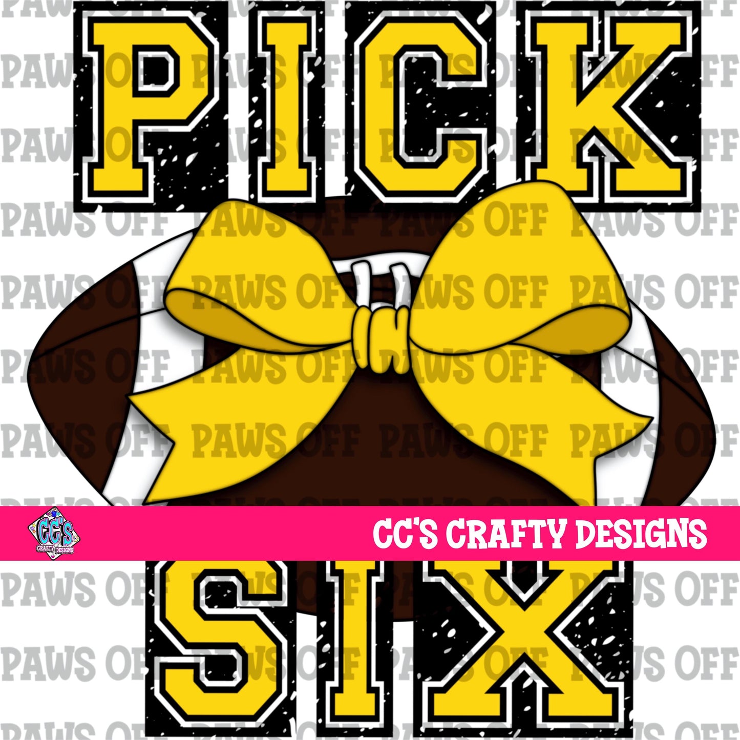 Pick Six Football Yellow PNG