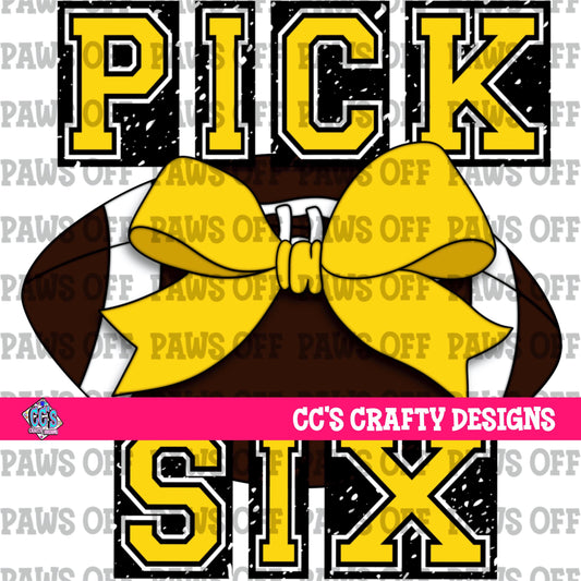 Pick Six Football Yellow PNG